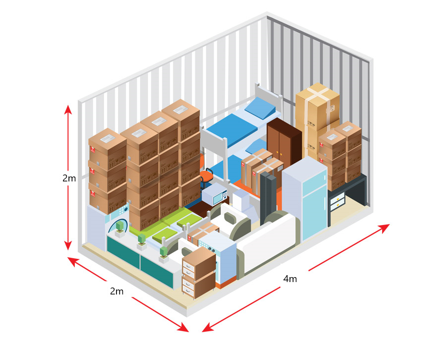 Bedroom Size storage space for home or business items